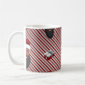 Black Santa Claus Red Striped Koffiemok (Links)