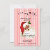 Black Santa Claus Red White Stripe Kaart (Voorkant)