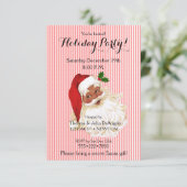 Black Santa Claus Red White Stripe Kaart (Staand voorkant)