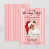 Black Santa Claus Red White Stripe Kaart (Voorkant / Achterkant)