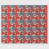 Black Santa Claus Wrapping Paper Afraia American Cadeaupapier (Vlak)