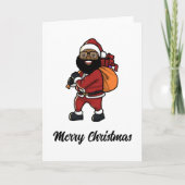 Black Santa Clause Christmas Feestdagen Kaart (Voorkant)