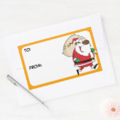 Black Santa Gift Label Sticker (Envelop)