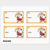 Black Santa Gift Label Sticker (Vel)