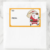 Black Santa Gift Label Sticker (Tas)