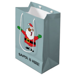 Black Santa Hugs Gift Bag Medium Cadeauzakje