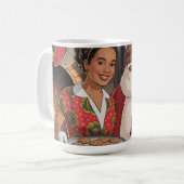 Black Santa & Mrs. Claus Christmas Mug Koffiemok (Voorkant links)