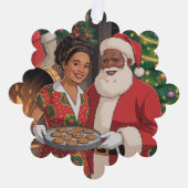 Black Santa & Mrs. Claus Ornament Card  (Voorkant)