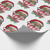 Black Santa Plaid Christmas Afro-Amerikaans Cadeaupapier (Hoek)