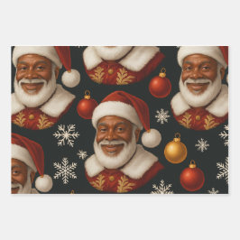 Black Santa Sheets Inpakpapier Vel