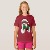 Black Santa Shirt Girl's Black Santa Sweatshirts (Voorkant volledig)