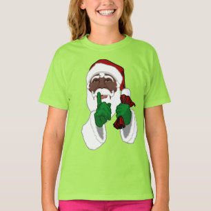 Black Santa Shirt Girl's Black Santa T-Shirts
