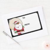 Black Santa Speelgoed Sack Gift Label Sticker (Envelop)