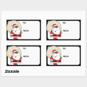 Black Santa Speelgoed Sack Gift Label Sticker (Vel)