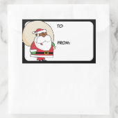 Black Santa Speelgoed Sack Gift Label Sticker (Tas)