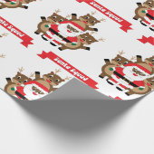 Black Santa Squad Kerstrendier Grappig Cadeaupapier (Hoek)