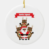 Black Santa Squad Rendier Grappig Keramisch Ornament (Achterkant)
