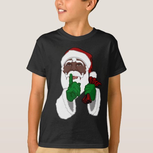 Black Santa Sweatshirts van het Kind van de Afrika T-shirt (Voorkant)