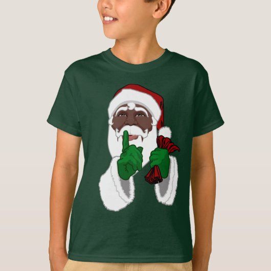 Black Santa T-Shirts van het Kind van de Afrikaans (Voorkant)