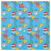 Black santa taco kerstmis stof (Swatch)