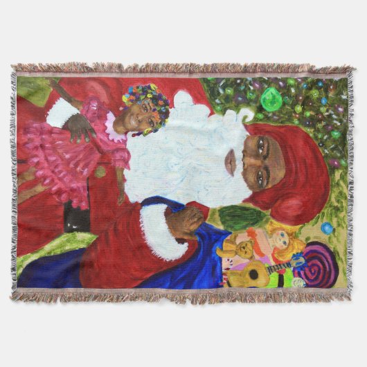 Black Santa Throw Blanket - Home Decor Gifts Deken (Voorkant)
