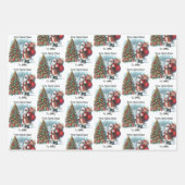 Black Santa Voeg kindernaam toe Schattige Christma Inpakpapier Vel (Voorkant)