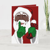 Black Santa Wenskaarten-kerstkaarten Kaart (Voorkant)