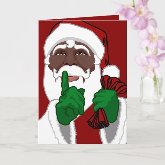 Black Santa Wenskaarten-kerstkaarten Kaart (Orchidee)