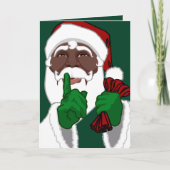 Black Santa Wenskaarten-kerstkaarten Kaart (Voorkant)
