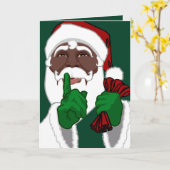 Black Santa Wenskaarten-kerstkaarten Kaart (Gele Bloem)
