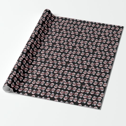 Black Santa Wrapping Paper Afro-Amerikaanse Kerstm Cadeaupapier (Uitgerold)