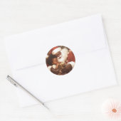 Black Santa's Giving Heart of Joy Ronde Sticker (Envelop)