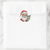 Black Santa's Merry Gifts Ronde Sticker (Tas)