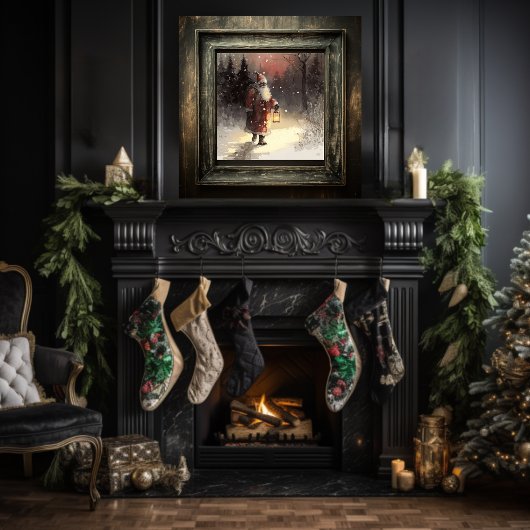 Black Santa's Red Velvet Elegance Poster