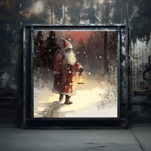 Black Santa's Red Velvet Elegance Poster