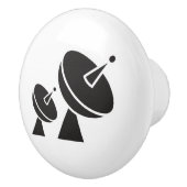 Black Satellite Dish Ceramic Knob. Keramische Knop (Rechts)