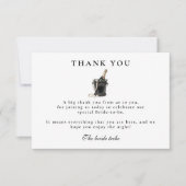 Black Satin Bow Pearls Bridal Shower Bedankkaart (Voorkant)