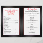 Black Satin Pleasts with Hearts Wedding Program (Achterkant)