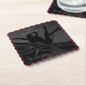 Black Satin Silhouette Bachelor Party Kartonnen Onderzetters (Gebogen)