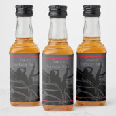 Black Satin Silhouette Bachelor Party Likeurfles Etiket (Flessen)