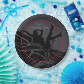 Black Satin Silhouette Bachelor Party Papieren Bordje (Feest)