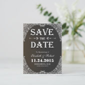 Black  Save the Date briefkaart (Staand voorkant)