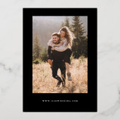 Black Save the Date Calligraphy Folie Uitnodiging (Achterkant)