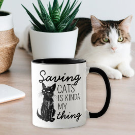 Black Saving Cats Kattenliefhebber Mok