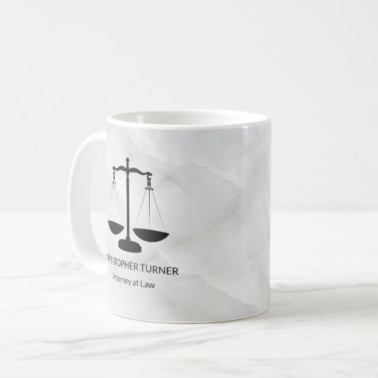 Black Scale of Justice Coffee Mok (Voorkant links)