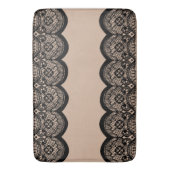 Black Scalloped Lace Custom Bath Mat (Voorkant Verticaal)