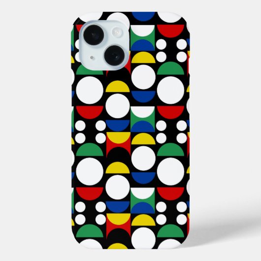 Black Scandinavian Bauhaus Mid-Century Pattern Case-Mate iPhone Case (Achterkant)