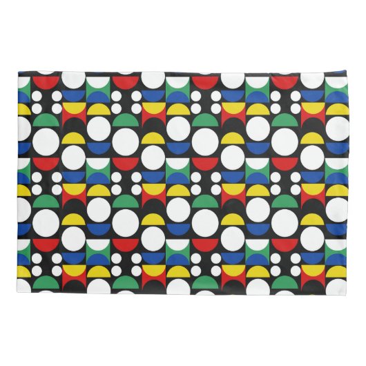 Black Scandinavian Bauhaus Mid-Century Pattern Kussensloop (Achterkant)