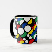 Black Scandinavian Bauhaus Mid-Century Pattern Mok (Voorkant links)