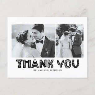 Black Scandinavian Photo Collage Wedding Hartelijk Aankondigingskaart
